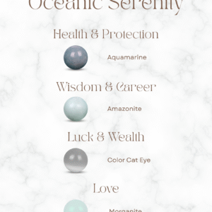 A calming crystal bracelet with light blue and pink stones for anxiety relief and clear communication.