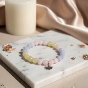 The Divine Love pure Morganite bracelet for attracting love and emotional healing.