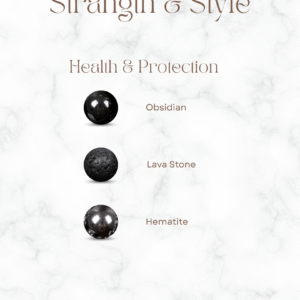 A stylish men's power bracelet with volcanic lava stone and grounding hematite beads for confidence.